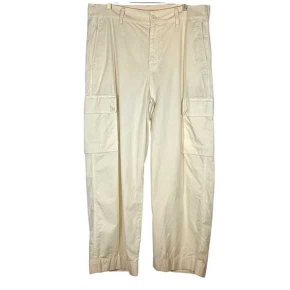 J. Crew Cargo Pant in Ripstop Cotton Tan Wide Leg Y2K Gorpcore Women's Size 32 - Picture 1 of 11